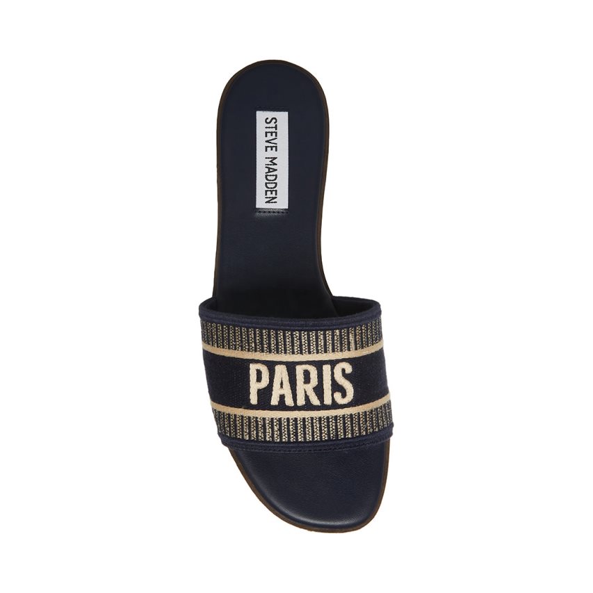 Black Steve Madden Knox Women's Slides | PH 2134OAT